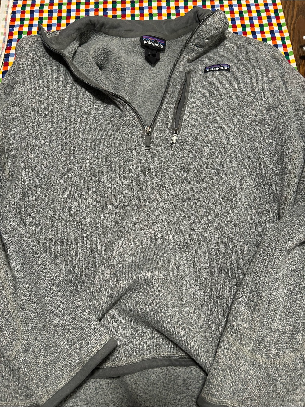 Patagonia Men’s Gray Quarter-Zip Sweater L